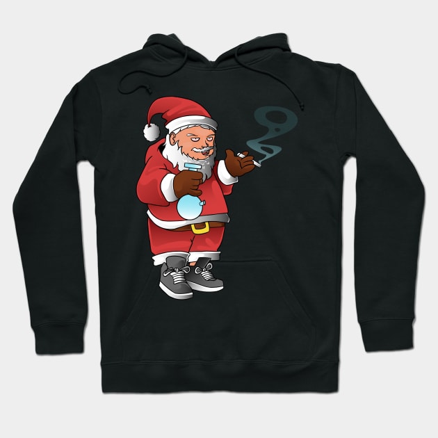 piggybankstudio Santa Smoking Weed Hoodie